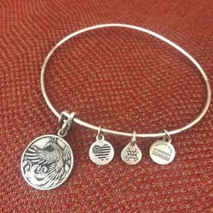 Alex and Ani silver bracelet with Phoenix charm